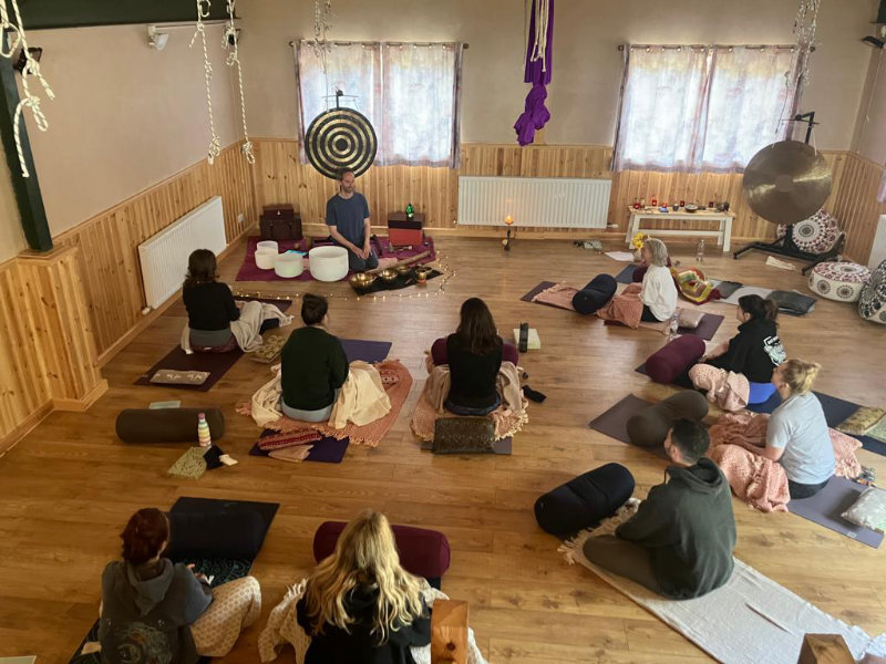 Yoga with sound gong